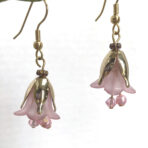 Pink Lucite Flower Earrings