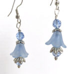 Blue Lucite Flower Earrings