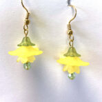 Yellow Lucite Flower Earrings